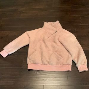 Light Pink Sweater with partial zipper at neck